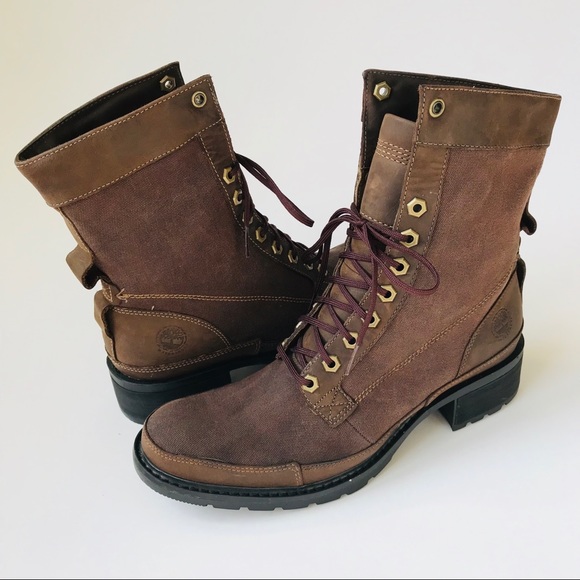 Timberland Shoes - TIMBERLAND Leather/Canvas Waterproof Lace-Up Boots